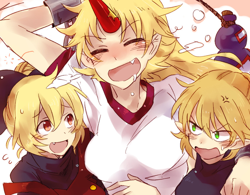 mizuhashi parsee, hoshiguma yuugi, and kurodani yamame (touhou) drawn by 6_(yuchae)