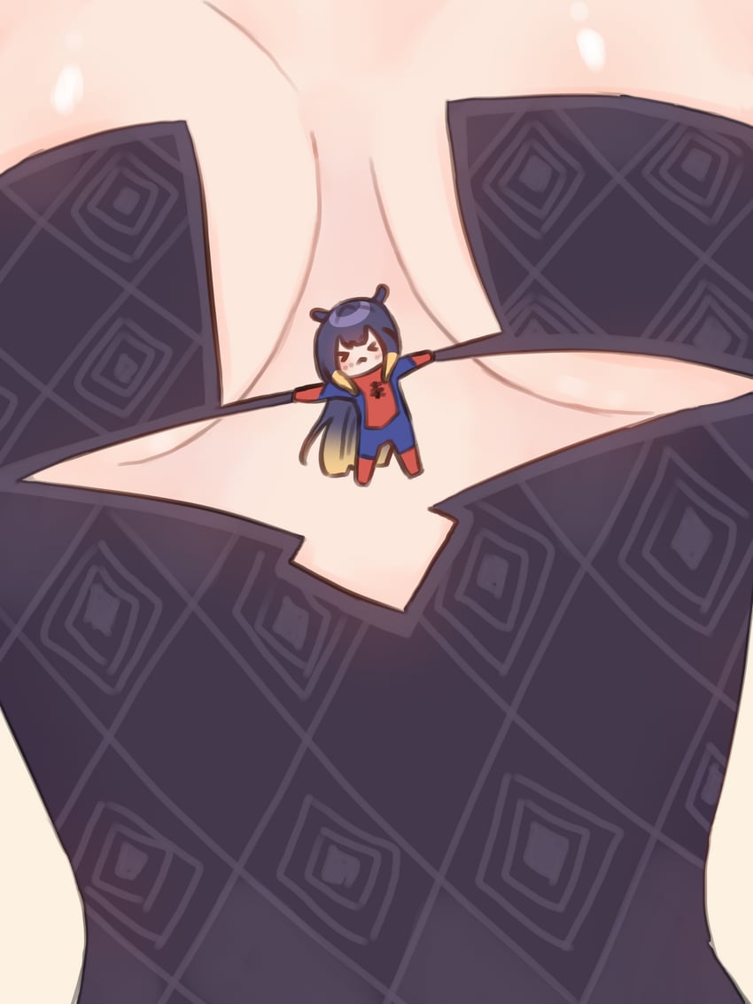 ninomae ina'nis and spider-man (hololive and 4 more) drawn by hoshiiii_art