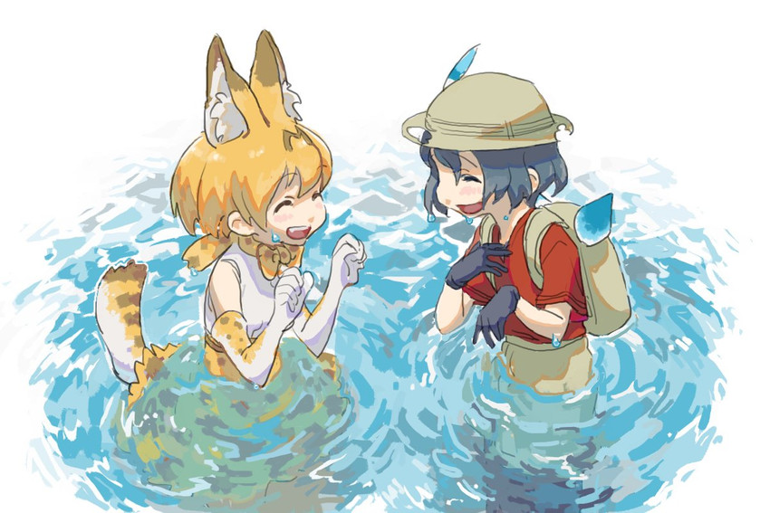 serval and kaban (kemono friends) drawn by gen-san_(x_xxxg)