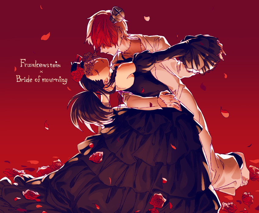 todoroki shoto, yaoyorozu momo, and frankenstein's monster (boku no hero academia) drawn by yuu-414