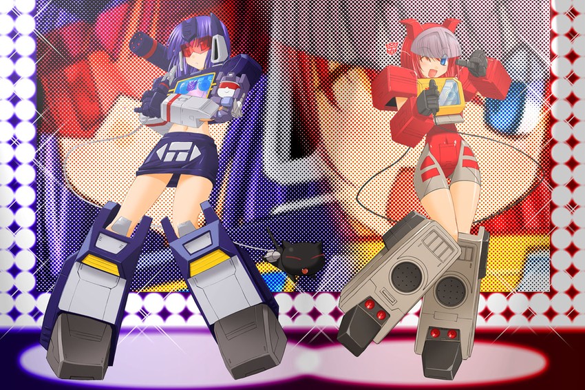 soundwave, ravage, rumble, and blaster (transformers and 1 more) drawn by kageyama_shinobi