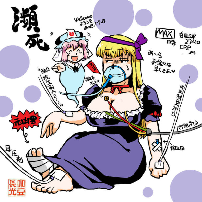 yakumo yukari and saigyouji yuyuko (touhou) drawn by azuki_osamitsu