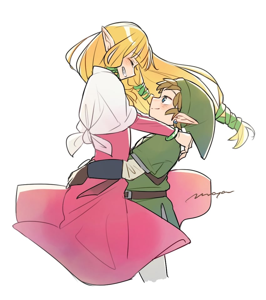 link and princess zelda (the legend of zelda and 1 more) drawn by maya_(mayamayammy)