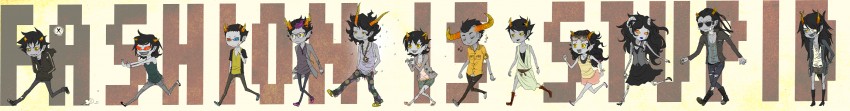 karkat vantas, vriska serket, aradia megido, eridan ampora, kanaya maryam, and 7 more (homestuck) drawn by poisonparfait