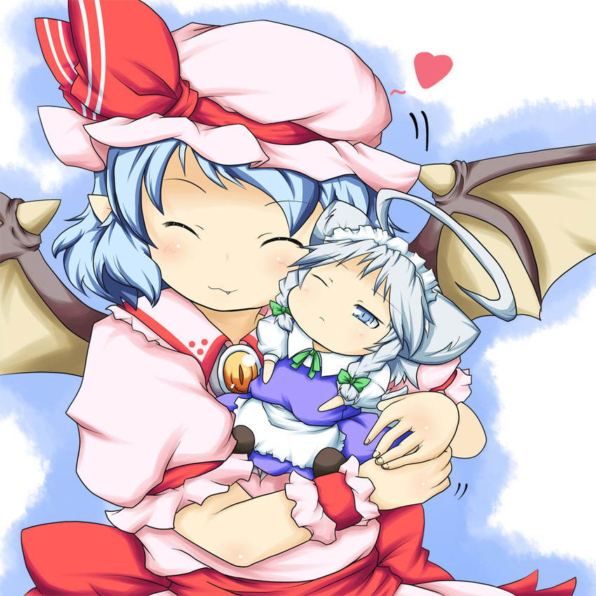 remilia scarlet, izayoi sakuya, and inu sakuya (touhou) drawn by konata_gazel