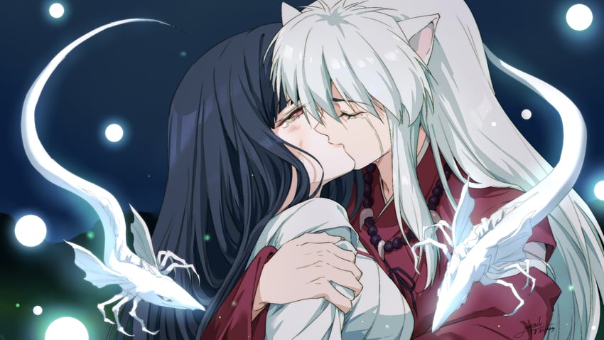 inuyasha, kikyou, and shinidamachuu (inuyasha) drawn by leopard_(user_17786793)
