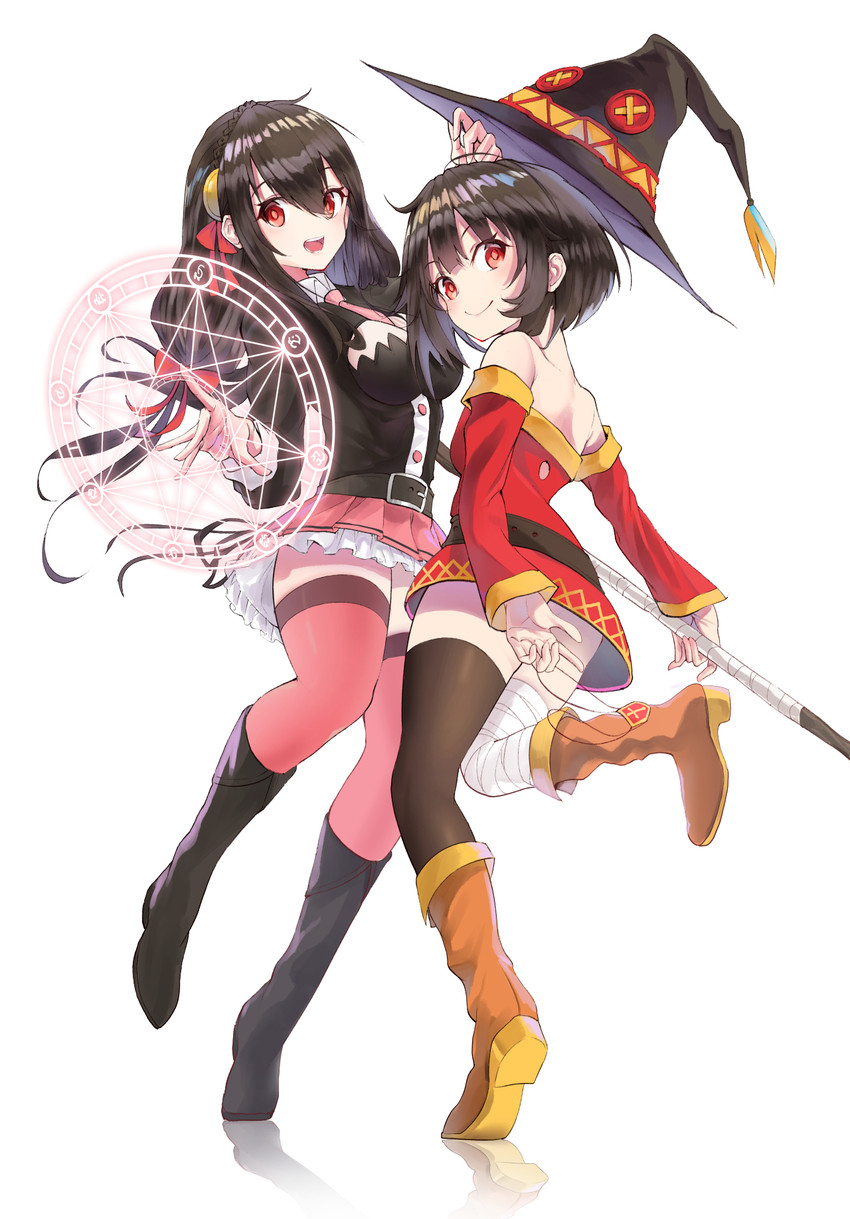 megumin and yunyun (kono subarashii sekai ni shukufuku wo!) drawn by melt_(ghfla10)