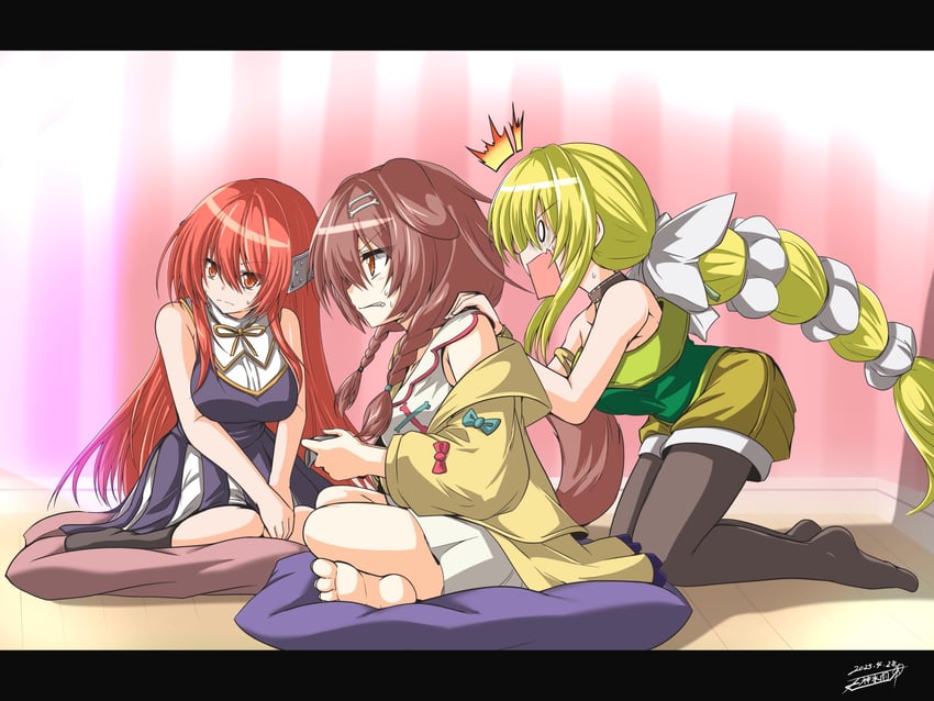 inugami korone, virginia knights, and primiera (hololive and 2 more) drawn by hagami495
