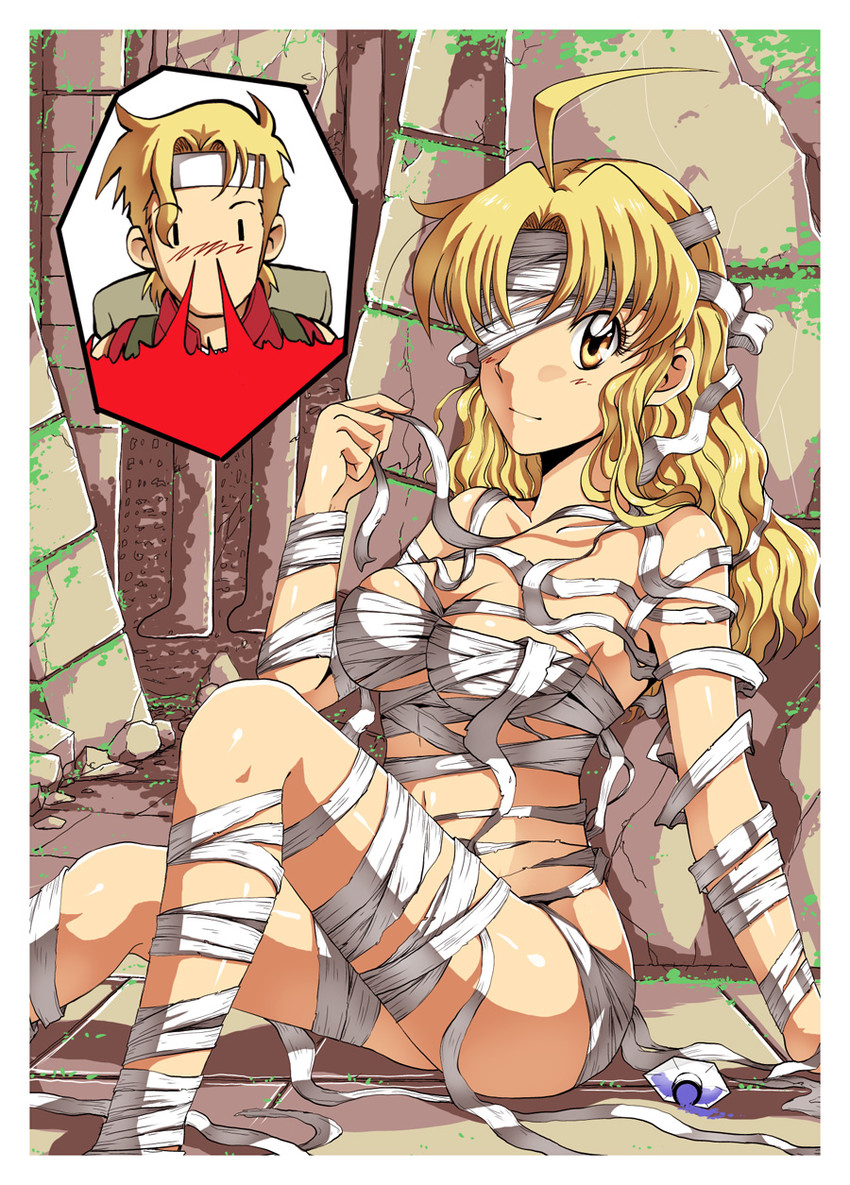 kasamoto eri and marco rossi (metal slug) drawn by akie