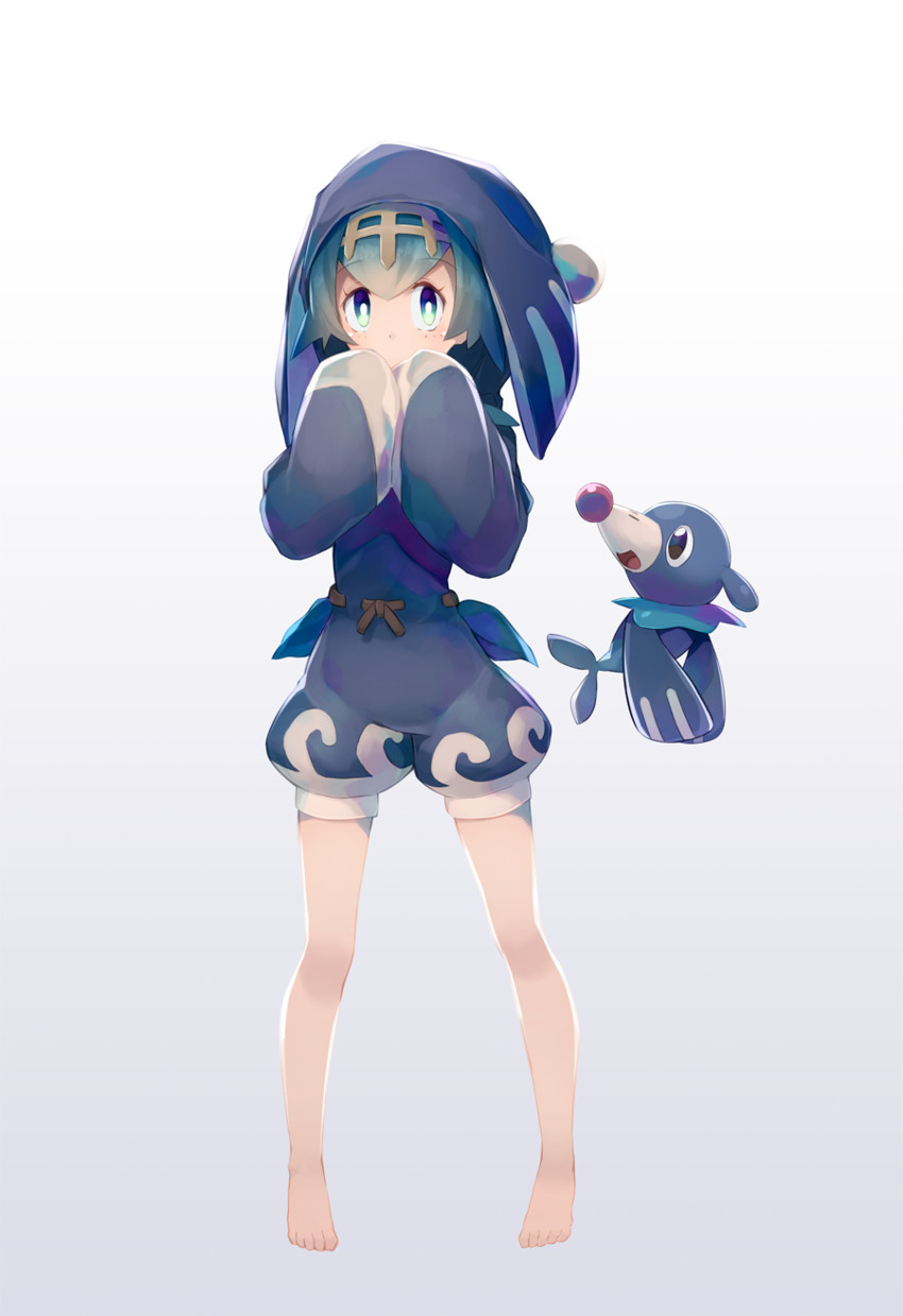 lana and popplio (pokemon and 1 more) drawn by anzi
