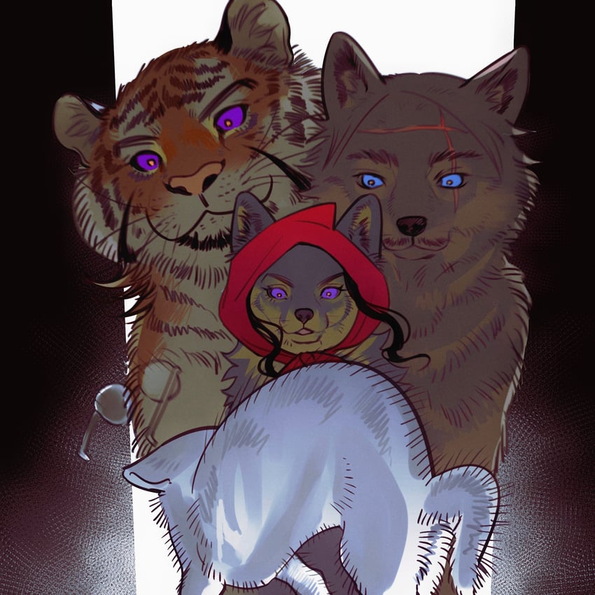 asirpa, kiroranke, wilk, and sofia (golden kamuy) drawn by songyeerhu