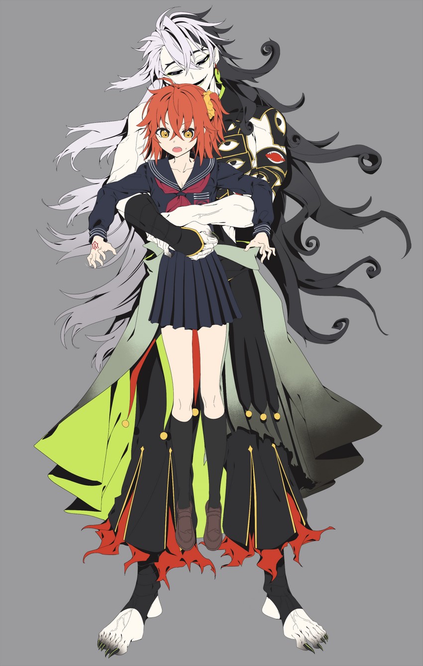 fujimaru ritsuka and ashiya douman (fate and 1 more) drawn by angellyuna
