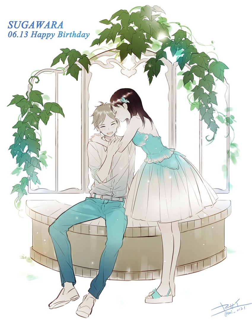 shimizu kiyoko and sugawara koushi (haikyuu!!) drawn by yasai_(getsu)