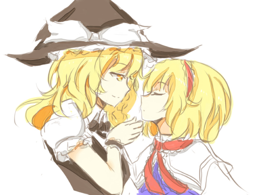 kirisame marisa and alice margatroid (touhou) drawn by yuzi_(xx_aqy)