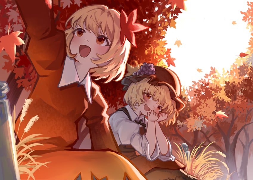 aki minoriko and aki shizuha (touhou) drawn by rangque_(user_vjjs4748)