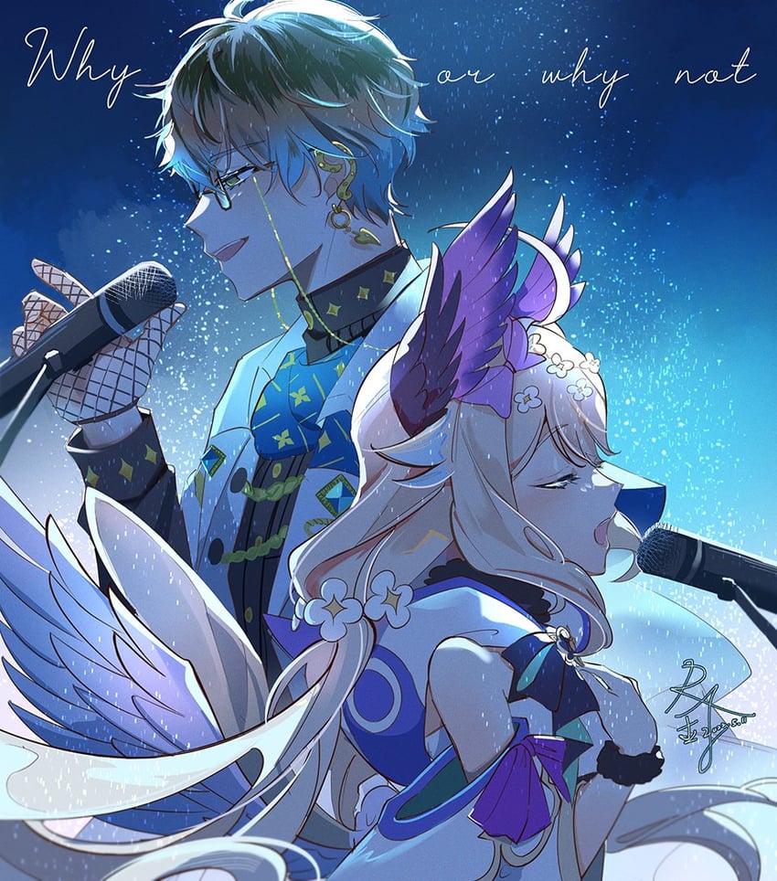 enna alouette and ike eveland (nijisanji and 1 more) drawn by rling