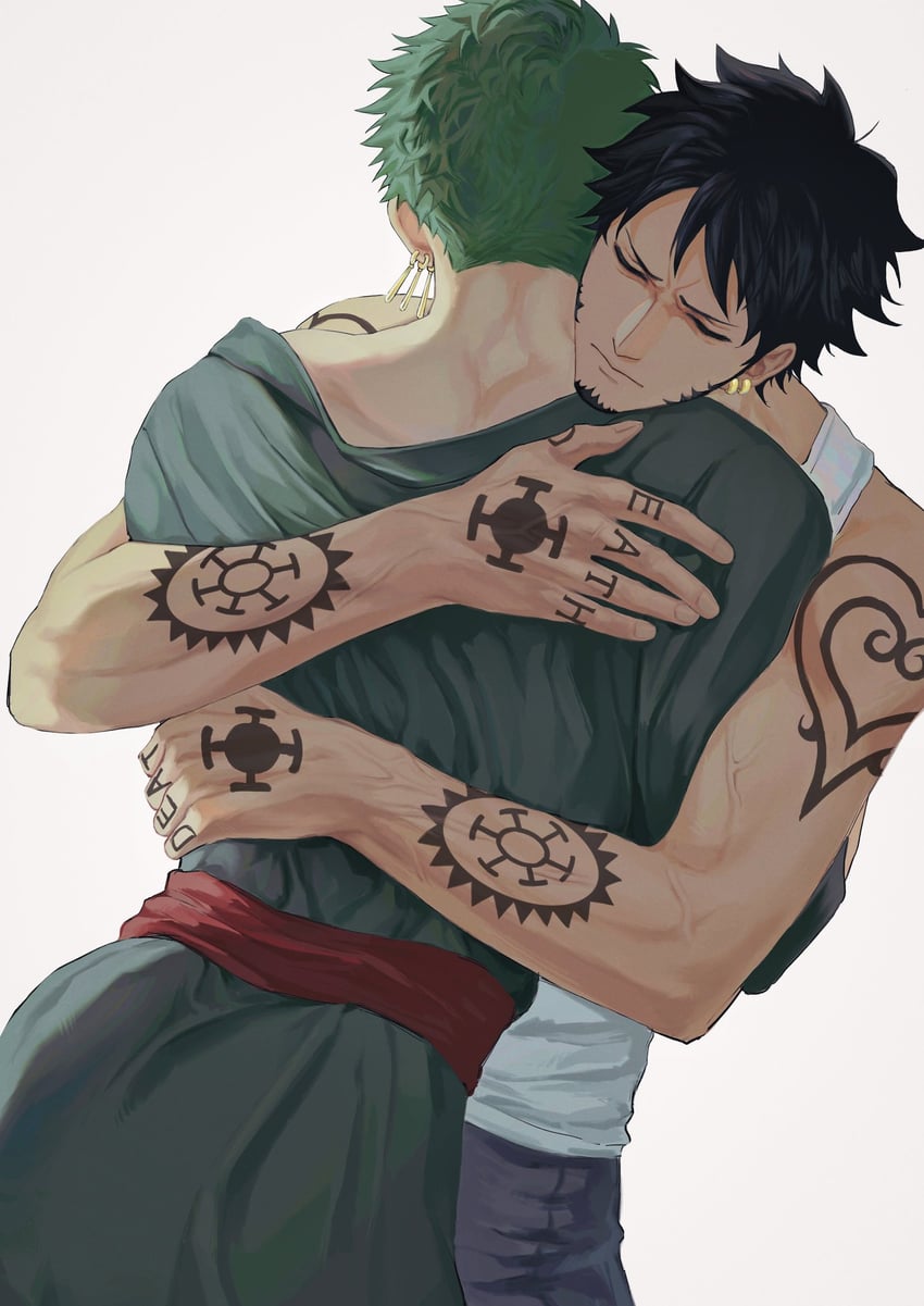 roronoa zoro and trafalgar law (one piece) drawn by fulenimenle
