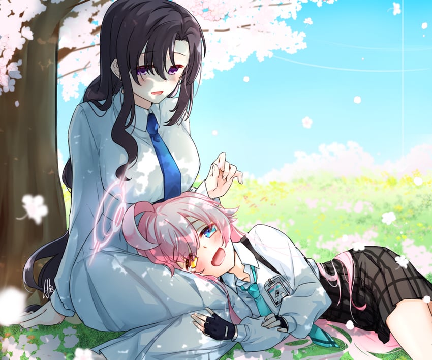 sensei, hoshino, and female sensei (blue archive) drawn by rarasa_(rarasa)