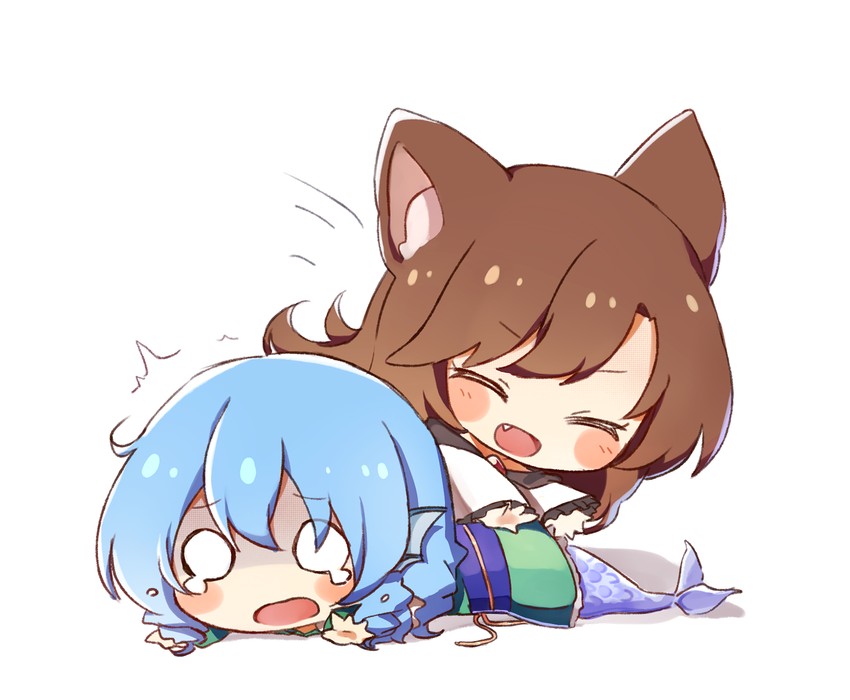 imaizumi kagerou and wakasagihime (touhou) drawn by pudding_(skymint_028)