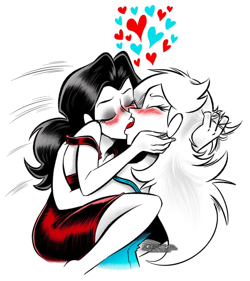 rosalina and pauline (mario and 1 more) drawn by brandon_santiago