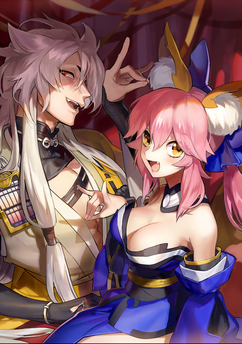 tamamo, tamamo no mae, and kogitsunemaru (fate and 2 more) drawn by molly