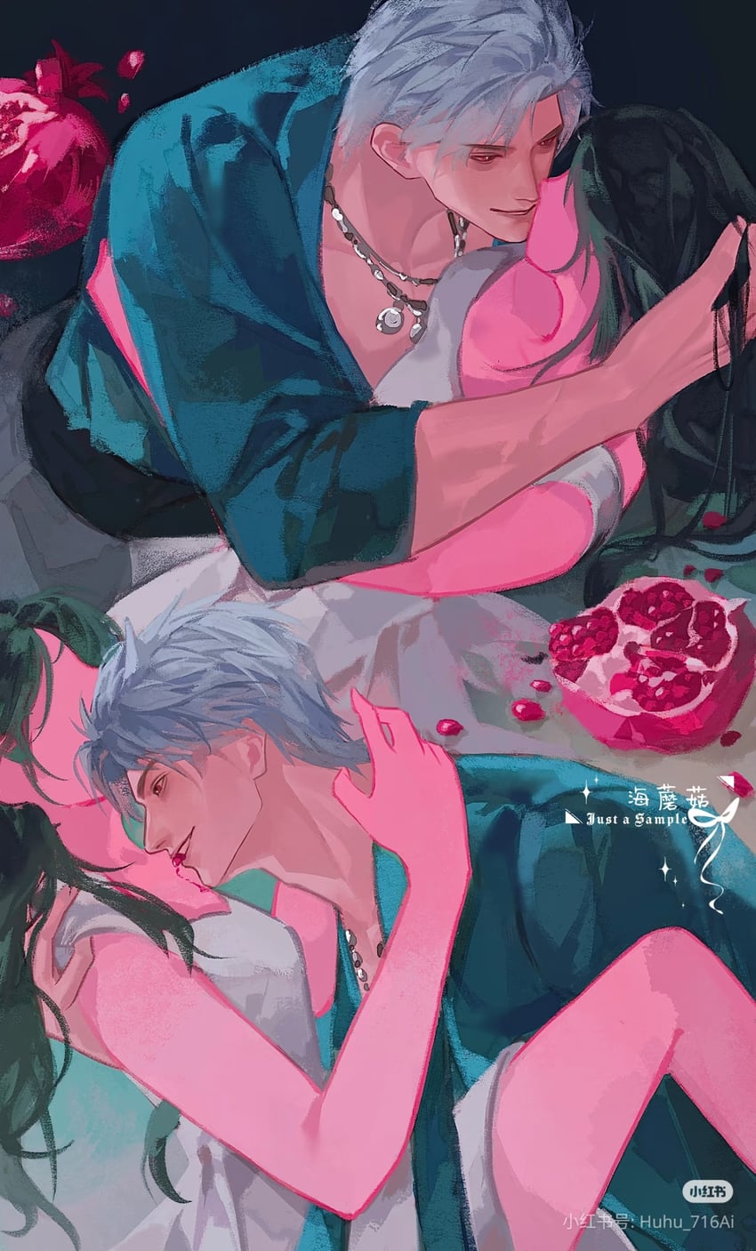 protagonist and sylus (love and deepspace) drawn by huhu_716ai