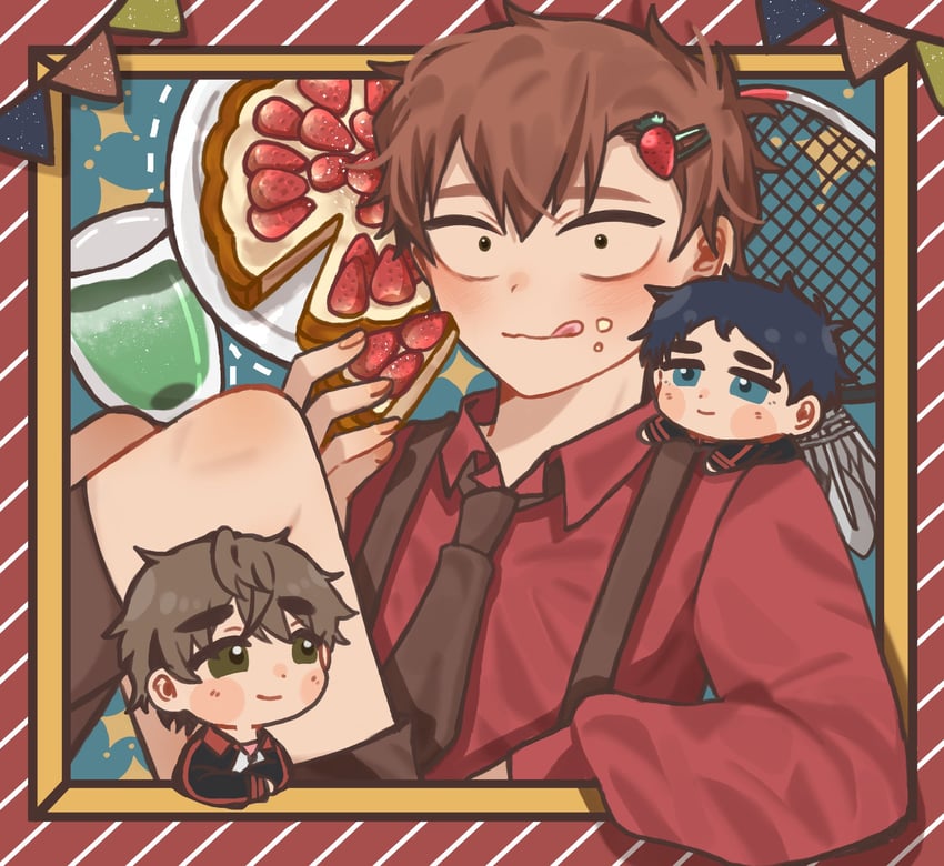 saeki touya, takeda kouki, and saeki souta (ryman's club) drawn by ringodaisk