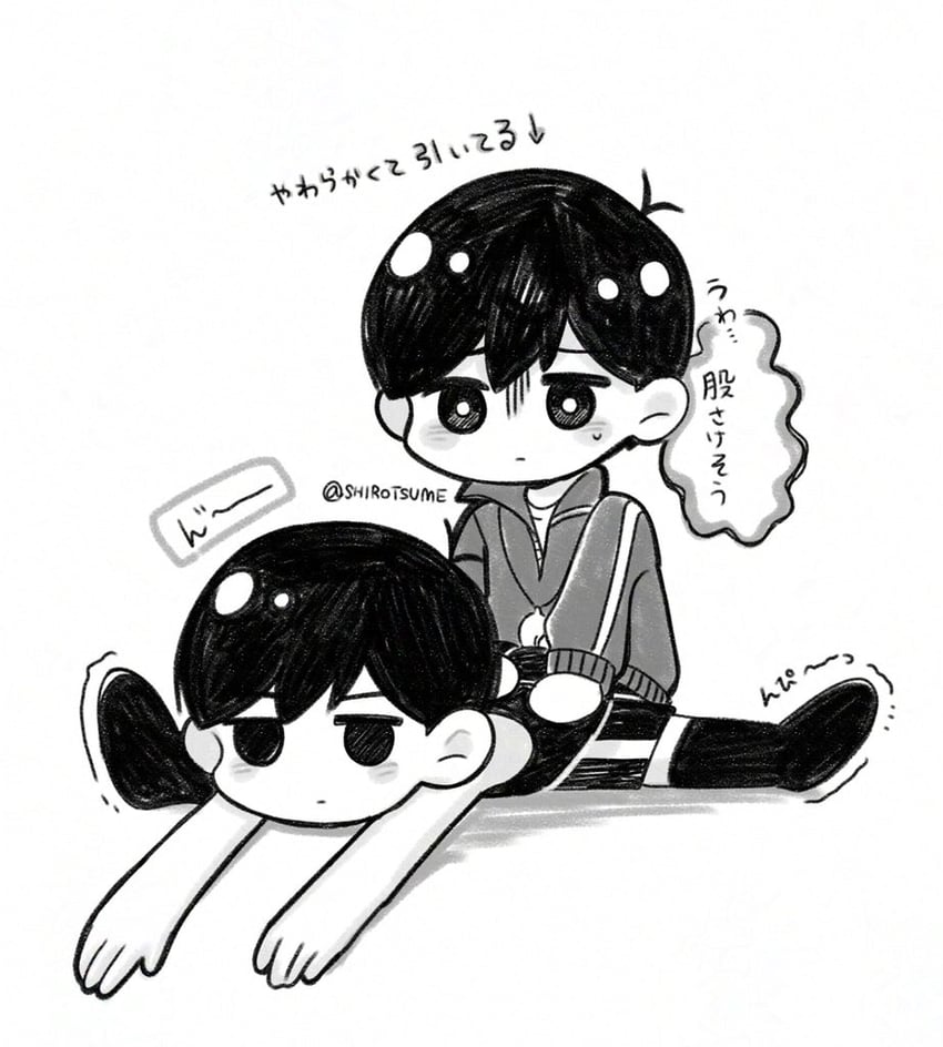 sunny and omori (omori) drawn by shirotsume_143