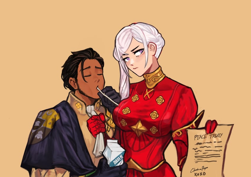 edelgard von hresvelg and claude von riegan (fire emblem and 1 more) drawn by sethkiel