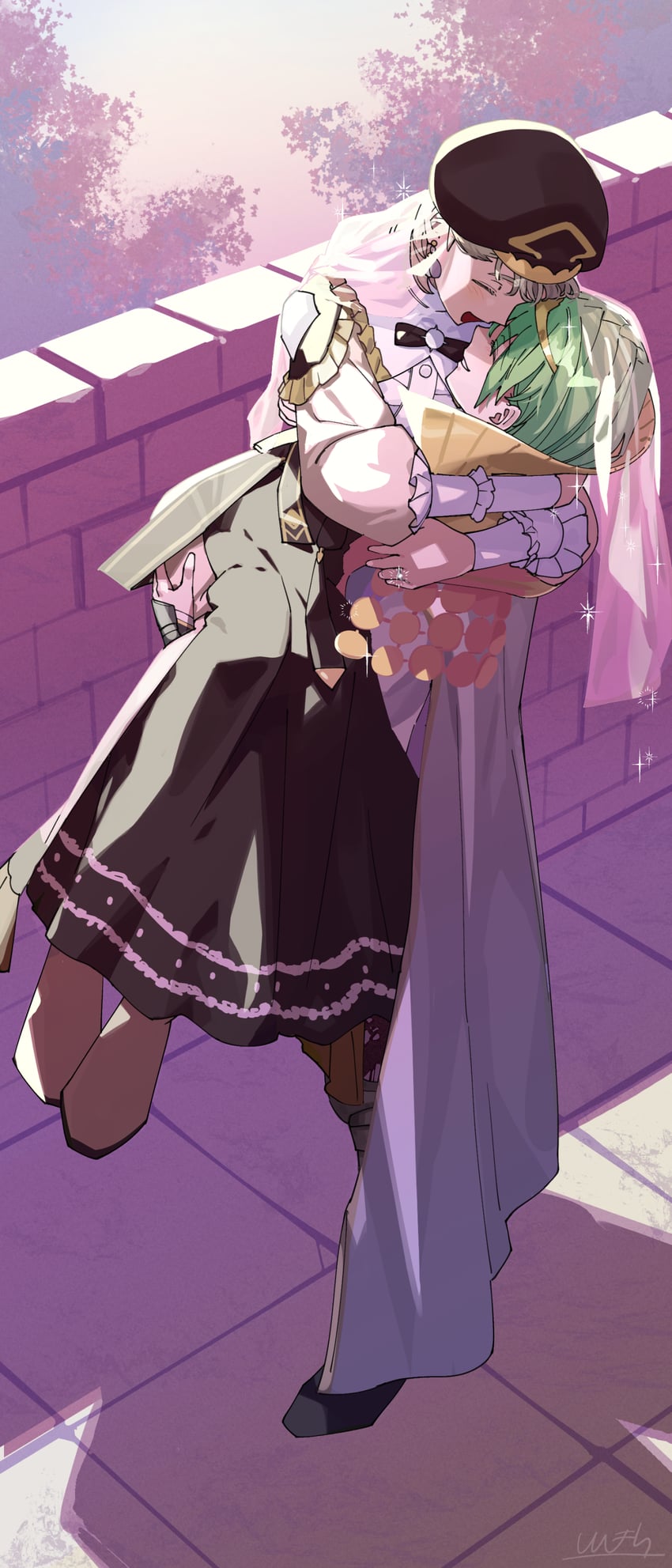 female byleth and mercedes von martritz (fire emblem and 1 more) drawn by shishima_eichi