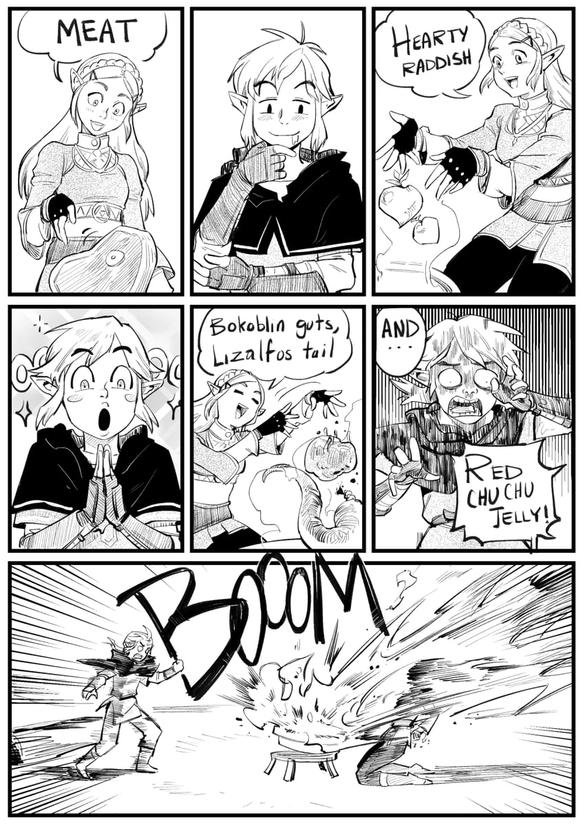 link and princess zelda (the legend of zelda and 1 more) drawn by betofu