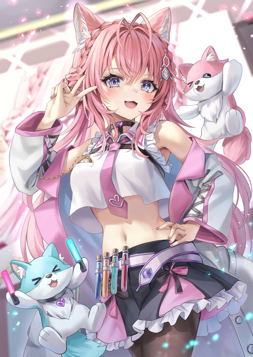 hakui koyori, kokoro, and chiikoyo (hololive) drawn by akami770