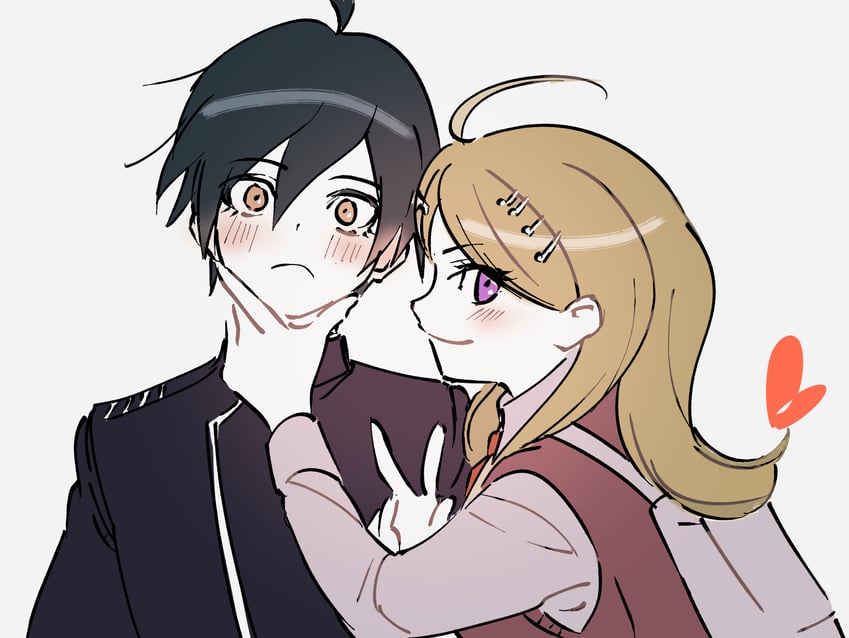 saihara shuichi and akamatsu kaede (danganronpa and 1 more) drawn by kakeami