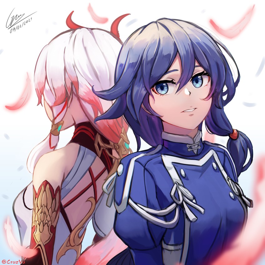 fu hua (honkai and 1 more) drawn by cruzvu