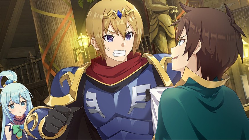 aqua, satou kazuma, and mitsurugi kyouya (kono subarashii sekai ni shukufuku wo! and 1 more)