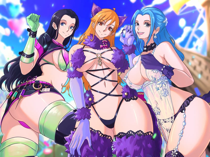artoria pendragon, mash kyrielight, nami, nico robin, florence nightingale, and 1 more (fate and 2 more) drawn by opalis