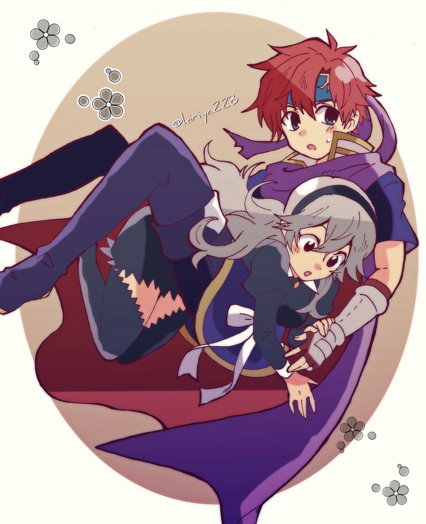 female corrin and roy (fire emblem and 4 more) drawn by kiriya_(552260)