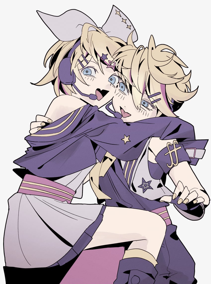 kagamine rin and kagamine len (vocaloid and 1 more) drawn by mangomelange