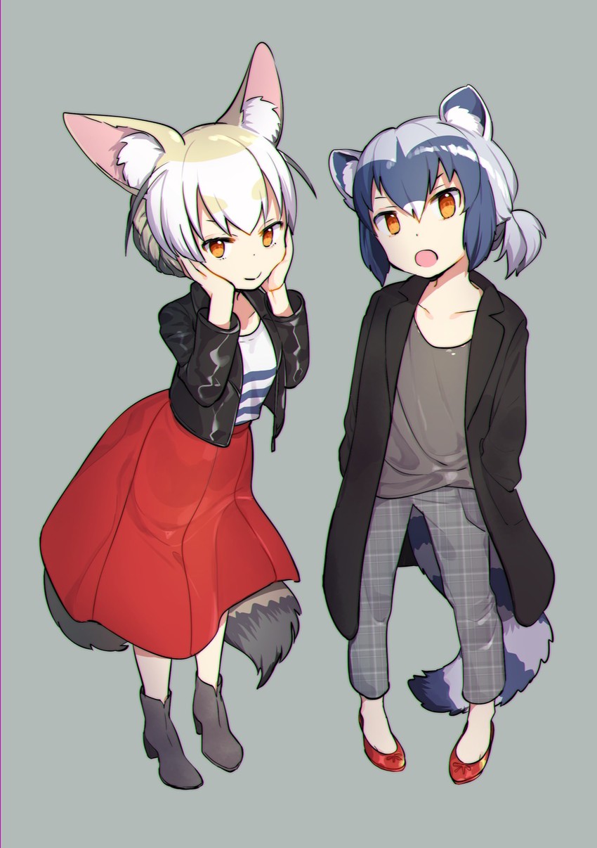 common raccoon and fennec (kemono friends) drawn by omucchan_(omutyuan)