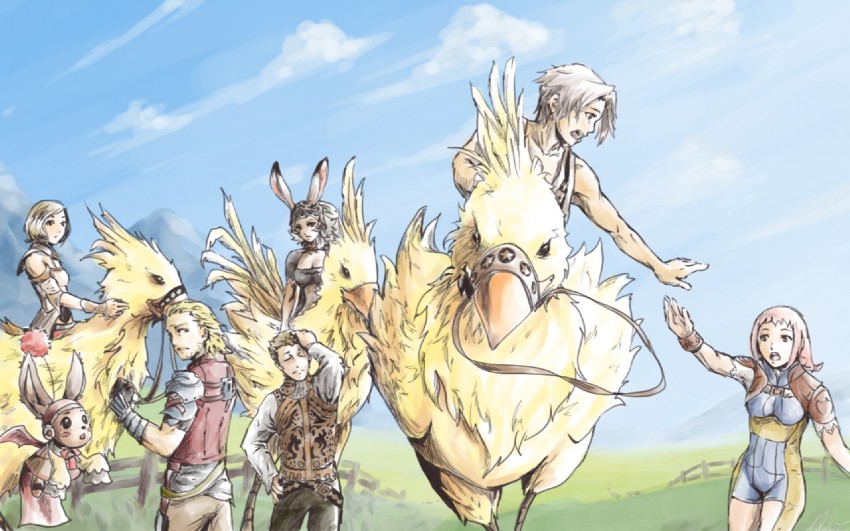 moogle, fran, penelo, ashelia b'nargin dalmasca, vaan, and 3 more (final fantasy and 1 more) drawn by soaro