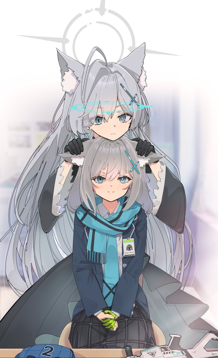 shiroko and shiroko terror (blue archive) drawn by kas-