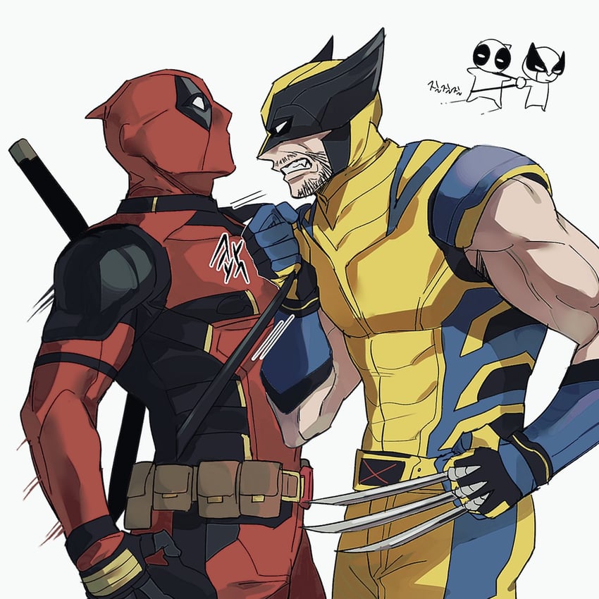 wolverine and deadpool (marvel and 4 more) drawn by gugusam0