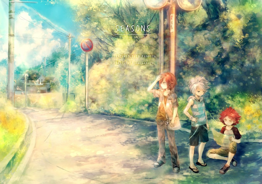 kiyama hiroto, nagumo haruya, and suzuno fuusuke (inazuma eleven) drawn by onineko