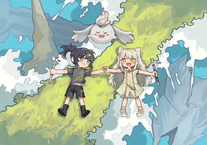 mio and noah (xenoblade chronicles and 1 more) drawn by tutai