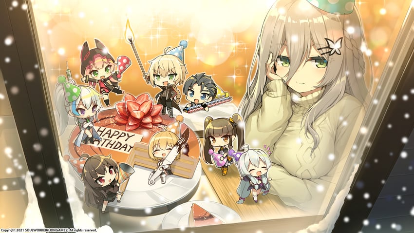 stella unibell, iris yuma, ephnel, haru estia, chii aruel, and 4 more (soulworker) drawn by darnell
