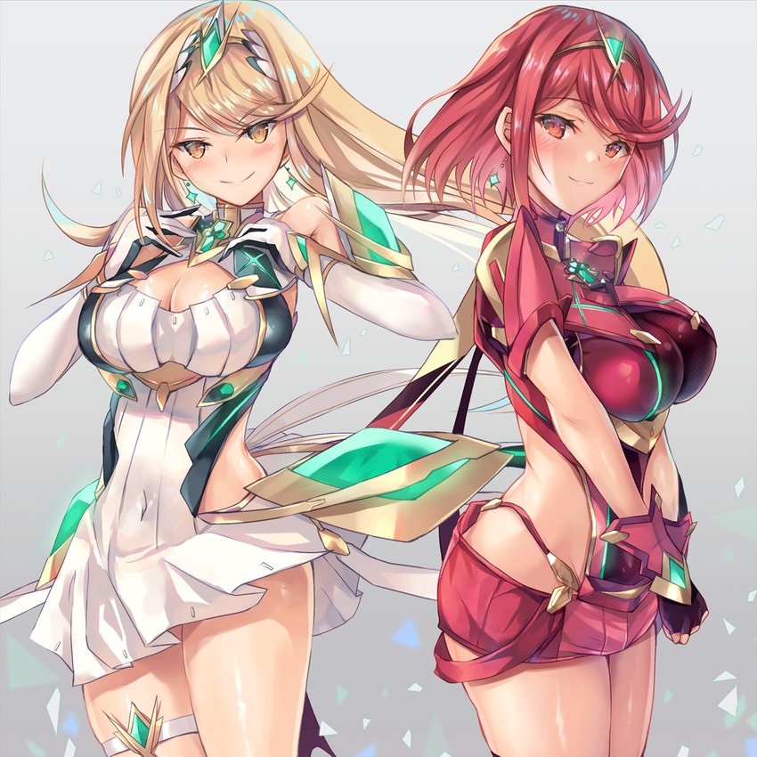 pyra and mythra (xenoblade chronicles and 1 more) drawn by inoue_takuya_(tactactak)