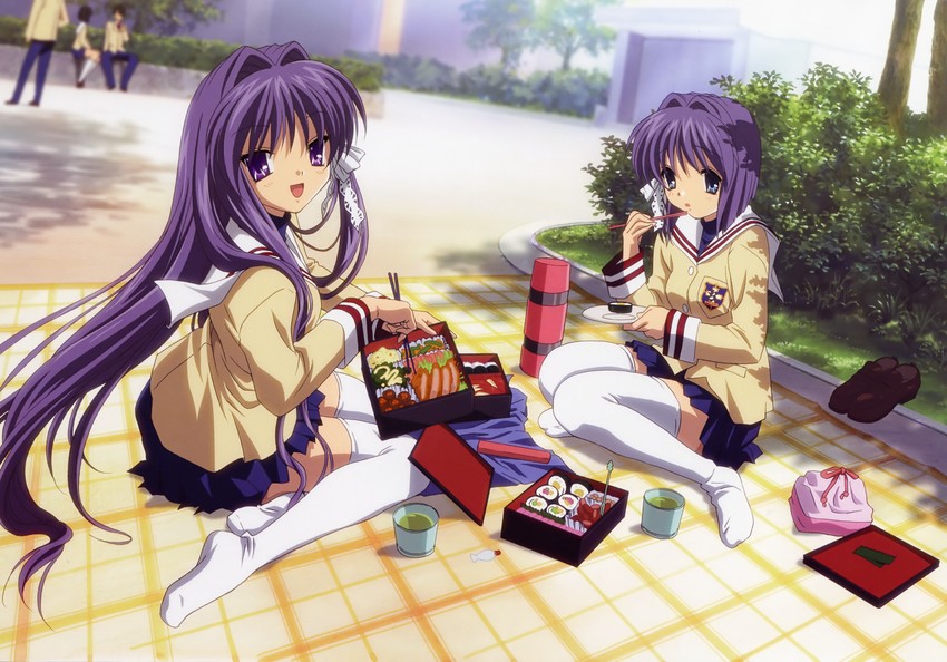 fujibayashi kyou and fujibayashi ryou (clannad) drawn by ikeda_kazumi