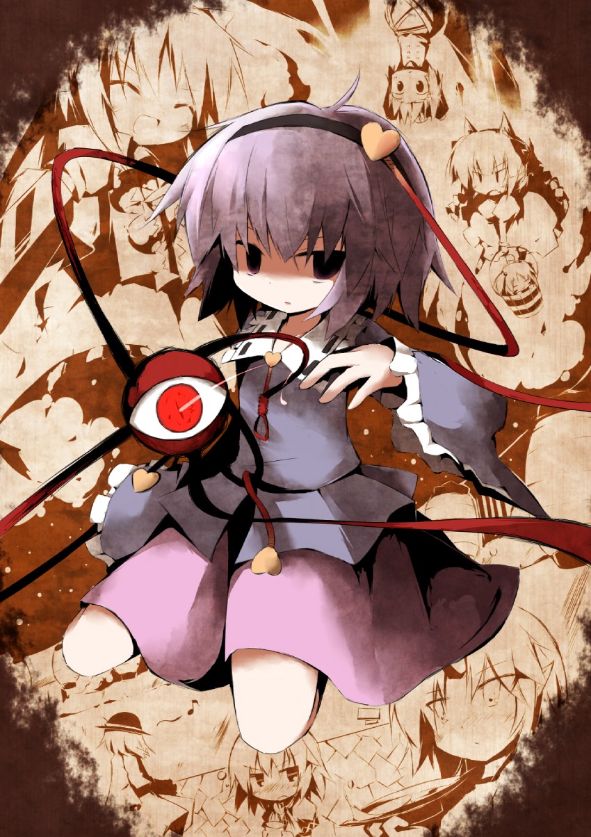 komeiji koishi, komeiji satori, kaenbyou rin, reiuji utsuho, mizuhashi parsee, and 3 more (touhou and 1 more) drawn by poppuru