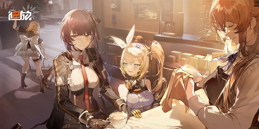 wa2000, springfield, g36, makiatto, sharkry, and 1 more (girls' frontline and 1 more) drawn by dalanxia