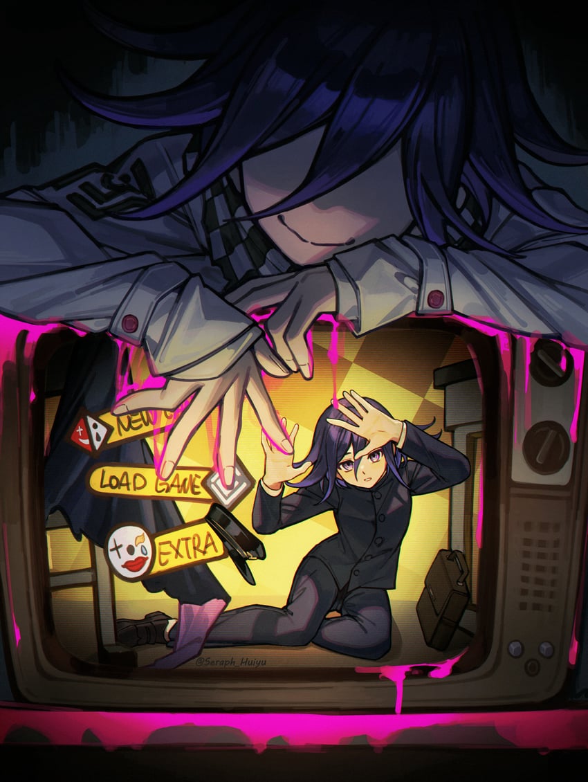 oma kokichi (danganronpa and 1 more) drawn by ewa_(seraphhuiyu)